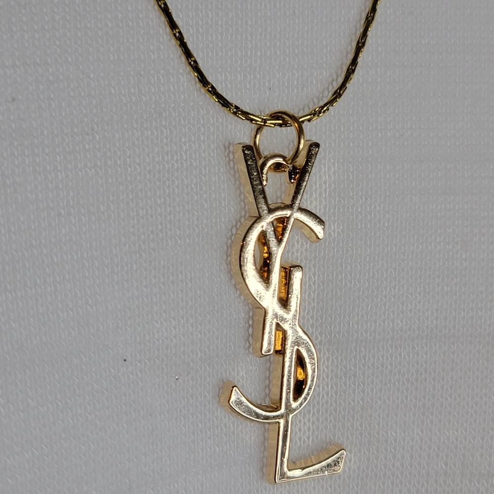 YSL Gold Logo Zipper Pull On Unbranded Gold Plated Chain